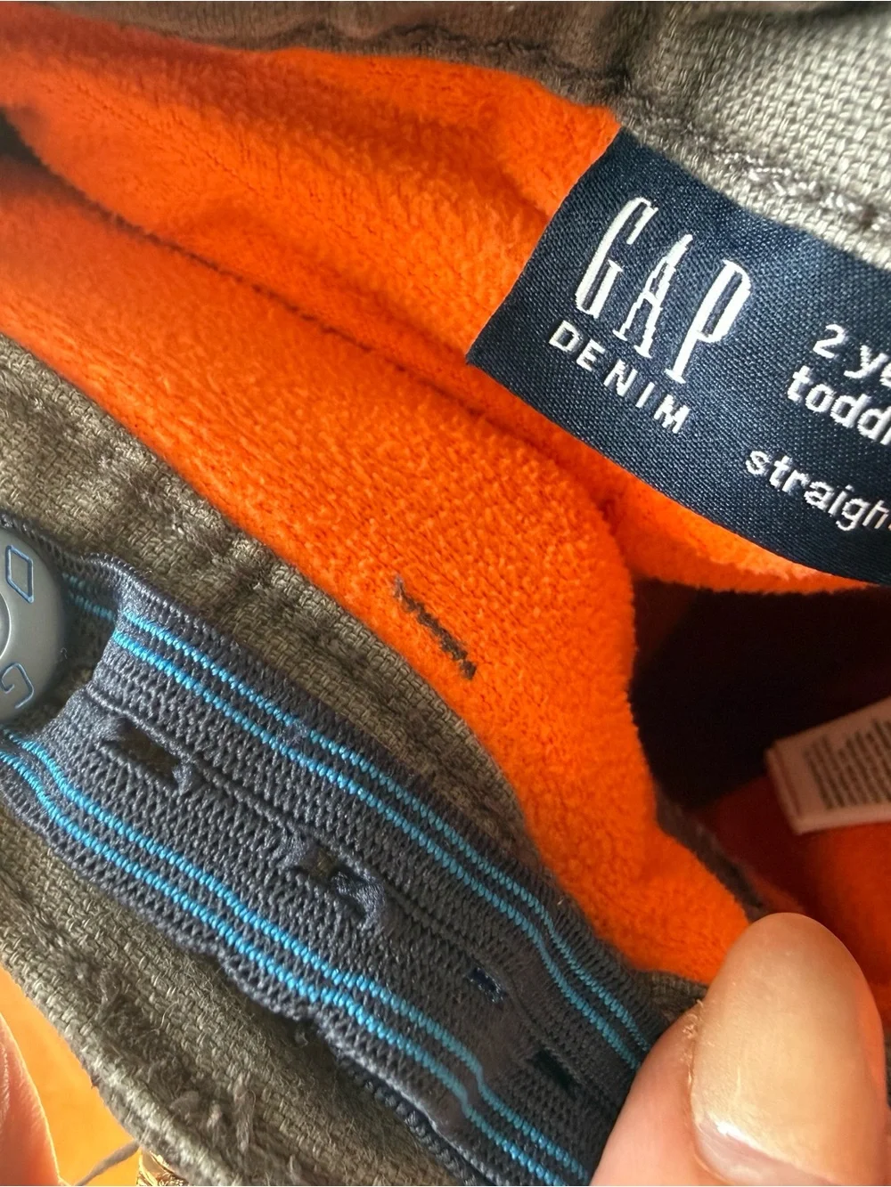 GAP Kids Gray Straight-Leg Jeans Fleece Lined Adjustable waist